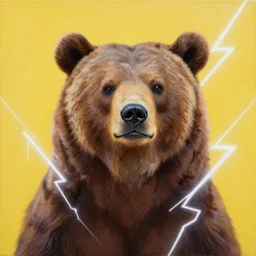 portrait painting of a bear surrounded by white lightning bolts by wenjun lin, irakli nadar, bright colors, octopath traveler, wenjun lin, unreal engine 5 highly rendered, global illumination, radiant light, detailed and intricate environment