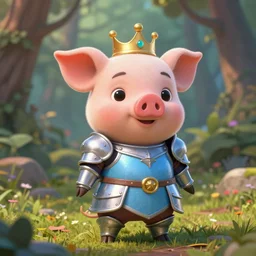 very cute and adorable little anthropomorphic piggy knight princess, piglet, cartoon , fantasy forest, pale blue armor, cute and adorable, pretty, Dysney, Pixar style, photorealistic, 3d render, octane render, HDR, 8k, unreal engine,  highly detailed, DeviantArt Artstation, by Jason Felix by Steve Argyle by Tyler Jacobson by Peter Mohrbacher, cinematic lighting