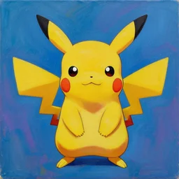 pikachu, psychedelic oil on canvas, painting, 4k