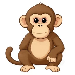monkey drawn by ken sugimori, digital art