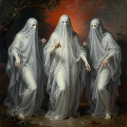 ghosts of past sins , realistic painting, classical painting, high definition, digital art, matte painting, vibrant, mystical, fantasy art, very detailed, realistic
