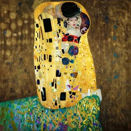 Chinese courtesan in style of gustav klimt, art nouveau