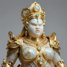 iridescent onyx and gold bust of angry futuristic cyborg galactic himba young fat empress, organic cyborg, intricate, ornate, future baroque