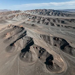 Photo of a mountain Martian surface, aerial shot