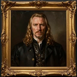 portrait painting of nostradamus as james bond, centered, asymmetric, deep depth field, d & d masterpiece, ornate golden frame, featured on artstation, featured on pixiv, rule of thirds composition, cinematic dynamic lighting, hyper realistic, hyper detailed, concept art, sharp focus, 4 k, 8 k, mashup by gerald brom and artgerm and greg rutkowski