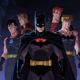 by alan burnett, paul dini, glen murakami, and bruce timm. dark sky. scene featuring character. detailed art. artstation. a screenshot from an episode of the animated show'batmanbeyond'( 1 9 9 9 - 2 0 0 1 ). film grain. matte painting. masterpiece. cel shading. dark color scheme. cyberpunk theme.