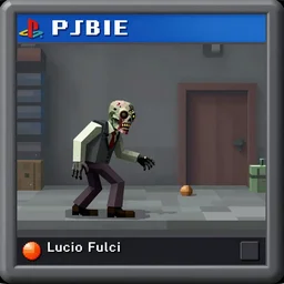 Zombie by Lucio Fulci as a PS1 third person video game, low poly