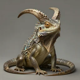 ''lizard girl with lizard skin and big horns, diffuse lighting, fantasy, intricate, elegant, highly detailed, lifelike, photorealistic, digital painting, artstation, illustration, concept art, smooth, sharp focus, naturalism, trending on byron's - muse, by greg rutkowski and greg staples and alphonse mucha