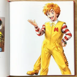 Ronald McDonald, by Hirohiko Araki, color spread