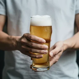 uncanny strange hands holding a beer