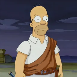 Homer as Odysseus, ambient lighting, 4k, anime key visual, lois van baarle, ilya kuvshinov, artstation