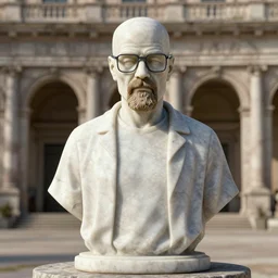 a marble statue of walter white from breaking bad in italy. octane render, unity engine