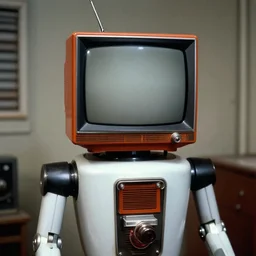 robot with a crt television for a head, 1970 HQ photograph