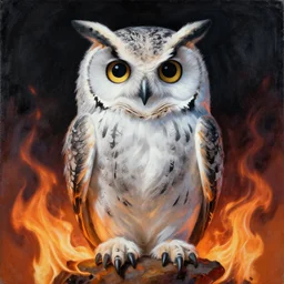 fire and ice, owl portrait, wlop, peter mohrbacher, artgerm