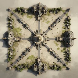 architectural floor plan oblivion movie game adaptation map, symmetrical outpost, highly detailed