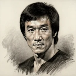 Charcoal drawing of portrait of Bruce Lee by da Vinci