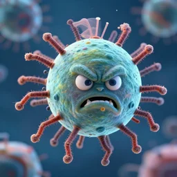a very angry microbe, electron microscope imagery, 2 0 0 0 0 x