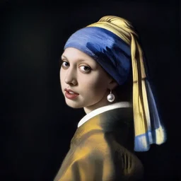 bella hadid with a pearl earring by johannes vermeer, oil on canvas, fox eye makeup