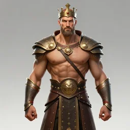 Muscular Ian Bohen as a dignified warrior king. Character design by charlie bowater, ross tran, artgerm, and makoto shinkai, detailed, inked, western comic book art, 2021 award winning painting