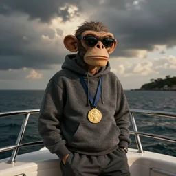 bored apes on a yacht