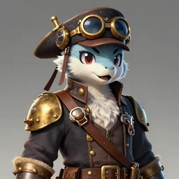 character portrait feature of the anthro male anthropomorphic kakapo fursona wearing steampunk pirate airship captain outfit uniform professional pilot character design stylized by charlie bowater, ross tran, artgerm, and makoto shinkai, detailed, soft lighting, rendered in octane