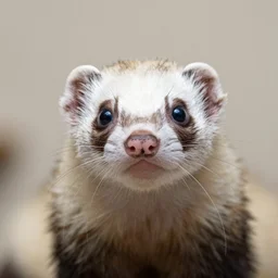 A ferret with big googly eyes