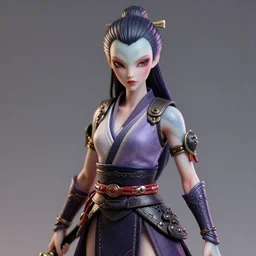 ultra high resolution 3 5 mm portrait of a stunning female alien samurai