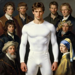 full character of a handsome modern superhero in white clothes, character design, painting by gaston bussiere, katsuya terada, nc wyeth, greg rutkowski, craig mullins, vermeer, frank frazetta, mucha, tom of finland, trending on artstation, jeffery catherine jones, rule of thirds
