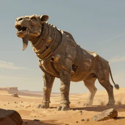 concept art by jama jurabaev, cel shaded, cinematic shot, trending on artstation, high quality, brush stroke, ancient giant animal remains in the desert
