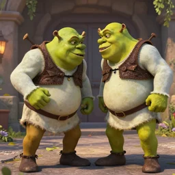 photo of shrek fighting lucifer