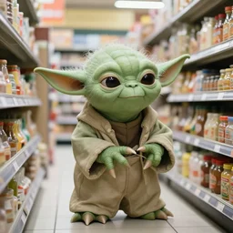 CCTV footage of yoda robbing a supermarket