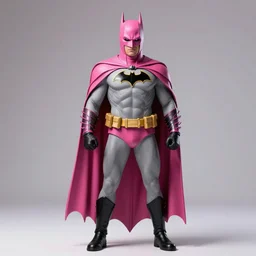 batman wearing his costume in pink, realistic, 8K,