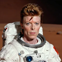 David Bowie in a spacesuit on Mars, selfie