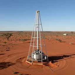 massive low - tech atmospheric water collector in the australian red desert