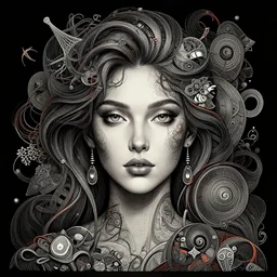 woman portrait, intricate art by phlegm