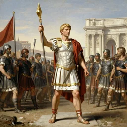 Roman Emperor Constantine leading an army by Marc Simonetti