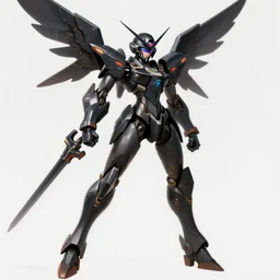 uncropped stealthy Feminine mecha (with futuristic jet armor and wings) with a heart visor helmet, symphogear, far shot, Dynamic pose, full body character portrait, hi-tech, trending on Artstation, black armor, digital painting, concept art, sharp focus, illustration, art by WLOP and Greg Rutkowski