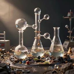 chemical reaction, intricate unreal engine render