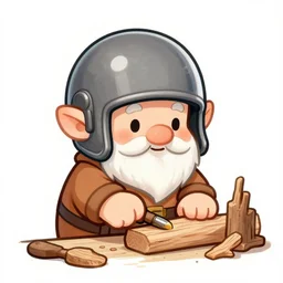 sketch of a cute funny chibi dnd gnome woodworker wearing a daft punk helmet and walking, etching by louis le breton, 1 8 6 9, 1 2 0 0 dpi scan
