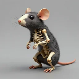 puppeteered rat skeleton, digital art