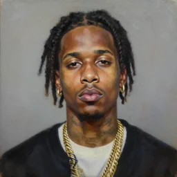 xxxtentacion, portrait, oil painting