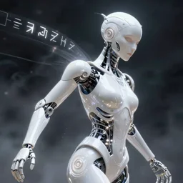 a beautiful white android with bone armor, glowing light orbs, intricate concept art, elegant, highly detailed, digital painting, smooth, sharp focus, illuminated lines, outrun, vaporware, illuminated runes, dark smoky background, cyberpunk darksynth, ethereal, ominous, misty, 8 k, by ruan jia and wadim kashin and alphonse mucha