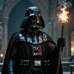 Darth Vader using a magic stick, in the Harry Potter universe