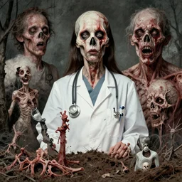 medical horror, surrealistic collage art