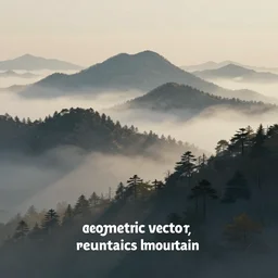 “ geometric vector illustration of mountains in the fog ”