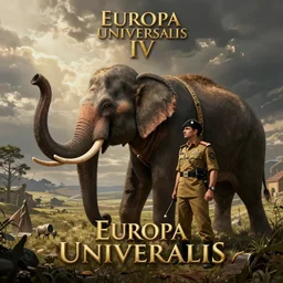 Indian army general with her war elephant, loading screen artwork for the game 'Europa Universalis IV'