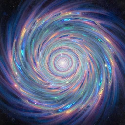 a beautiful vibrant iridescent spiral portal into another dimension, spiritual science, divinity, utopian, by david a. hardy, hana yata, kinkade, lisa frank,
