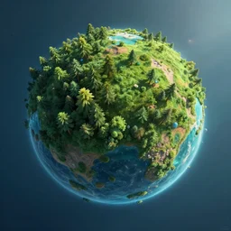 micro planet, forest and oceans, trending on artstation