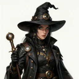 a detailed portrait illustration of a steampunk witch - doctor. rugged black male face. fat, muscular. art nouveau, pop art, comic book style. influenced by neil gaiman, h. p. lovecraft, dan mumford, boris vallejo, vadim voitekhovitch, killian eng, ross tran.