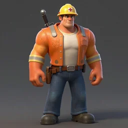 william h. macy as a construction worker in team fortress 2, concept art